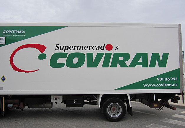 rotulación de camión para COVIRAN, Rótulos Art Design.